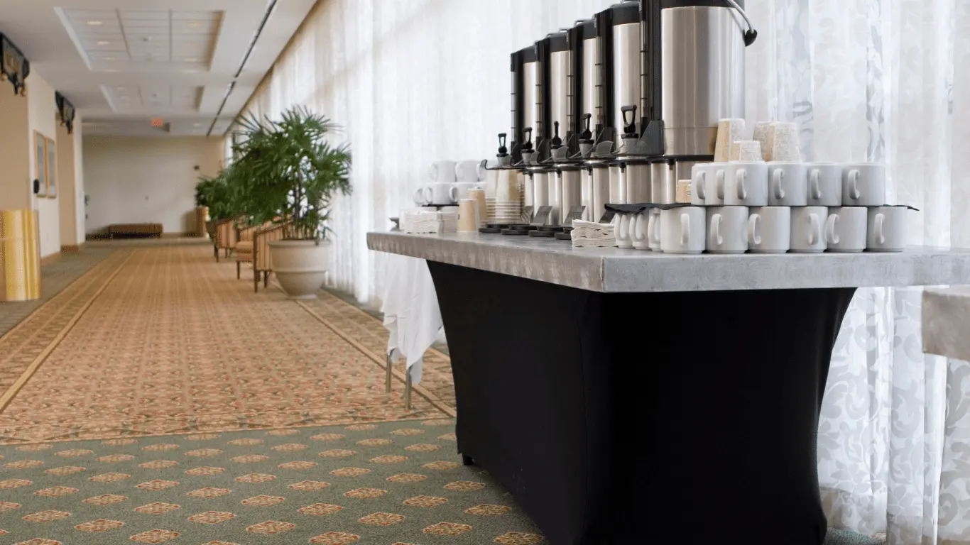 Professional commercial carpet cleaning deep-cleaning banquet hallway in Mountain View, CA — serving restaurants, retail stores, and businesses since 2001
